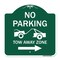 Signmission No Parking Tow-Away Zone W/ Right Arrow, Green & White Aluminum Sign, 18" x 18", GW-1818-23606 A-DES-GW-1818-23606 - alternate 1